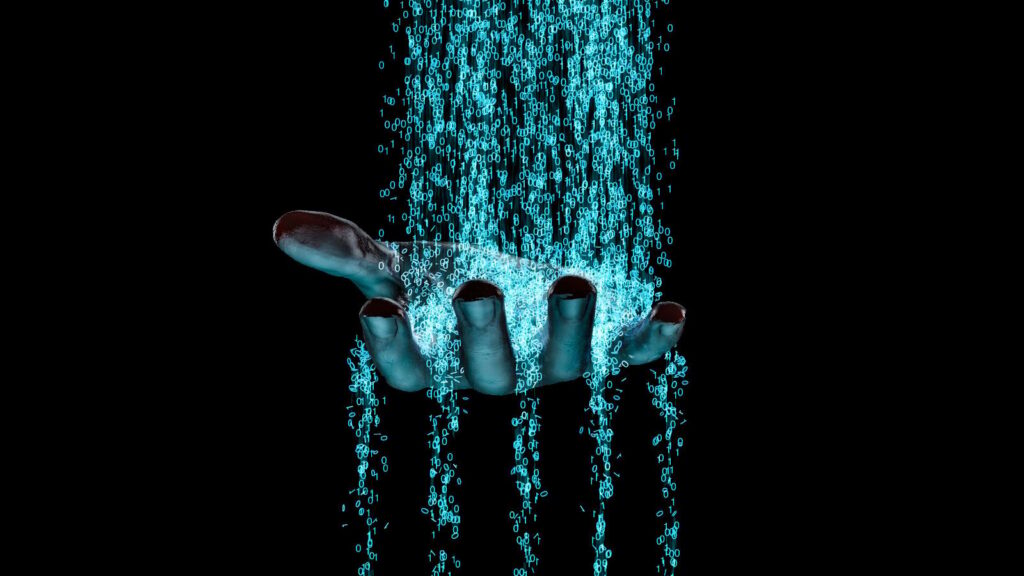 An image of a hand with water coming out of it.